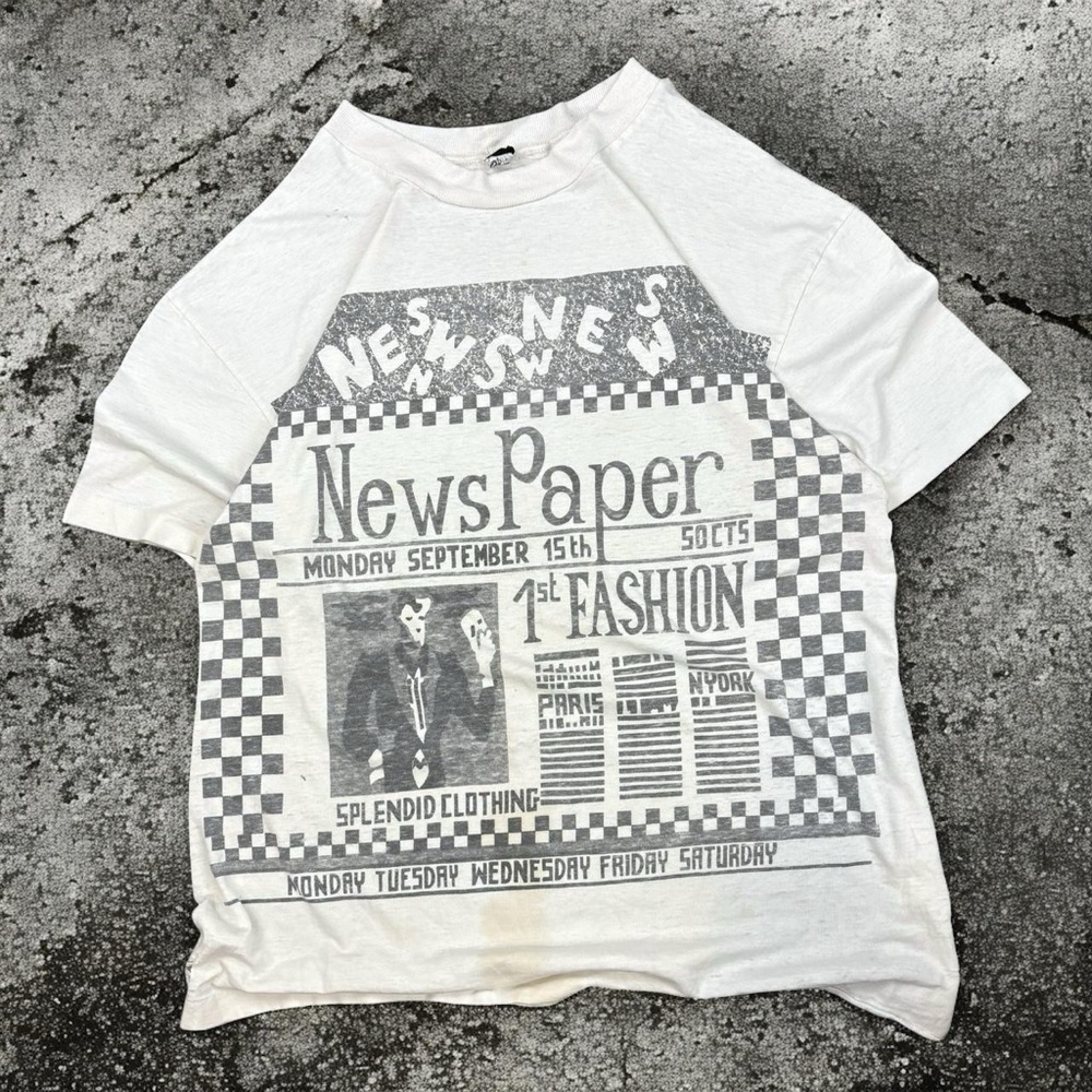 Vintage Single Stitch Newspaper T-Shirt